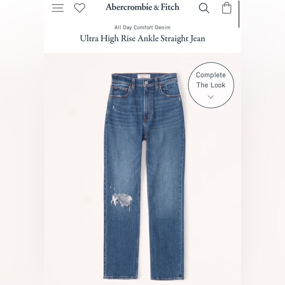 Abercrombie and Fitch Ultra High Rise Straight Jean Size 25/0 Regular